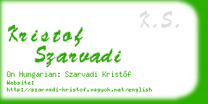 kristof szarvadi business card